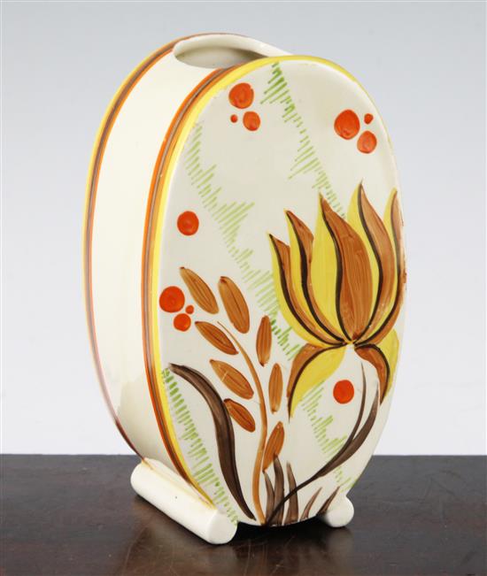 A Clarice Cliff bonjour shape vase, 16.5cm